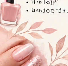 Pink manicure and beauty details from the salon menu